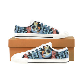 Sugar Skull Tattoo White Men's Classic Canvas Shoes/Large Size - TeeAmazing
