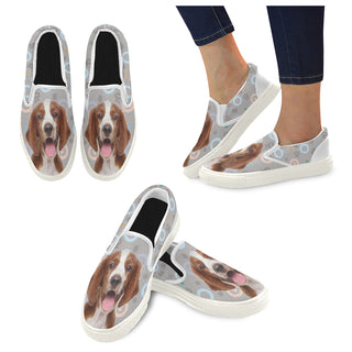 Welsh Springer Spaniel Dog White Women's Slip-on Canvas Shoes - TeeAmazing