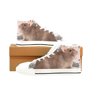 Rats White Men’s Classic High Top Canvas Shoes /Large Size - TeeAmazing