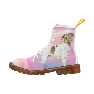 Jack Russell Terrier Water Colour No.1 White Boots For Men - TeeAmazing