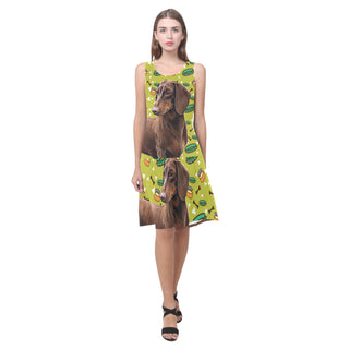 Dachshund Sleeveless Splicing Shift Dress - TeeAmazing