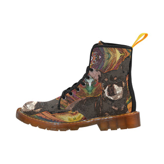 Chihuahua Painting Black Boots For Women - TeeAmazing