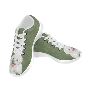 Poodle Lover White Sneakers for Men - TeeAmazing