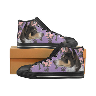 Rat Terrier Black High Top Canvas Shoes for Kid - TeeAmazing