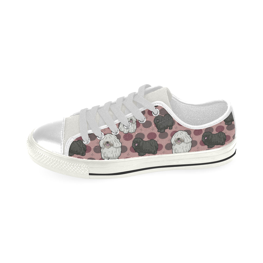 Puli Dog White Low Top Canvas Shoes for Kid - TeeAmazing