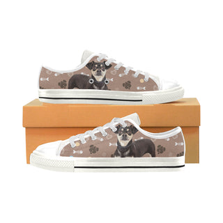 Chiweenie Dog White Low Top Canvas Shoes for Kid - TeeAmazing