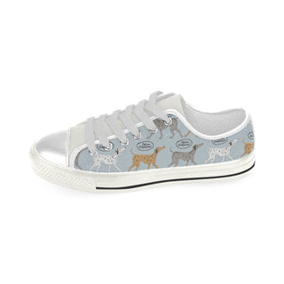 Italian Greyhound Pattern White Low Top Canvas Shoes for Kid - TeeAmazing