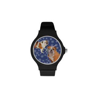 English Bulldog Lover Unisex Round Plastic Watch - TeeAmazing