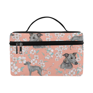Italian Greyhound Flower Cosmetic Bag/Large - TeeAmazing