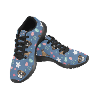 Boxer Flower Black Men’s Running Shoes (Model 020) - TeeAmazing