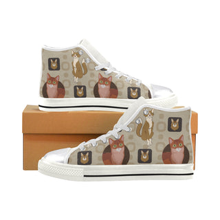 Somali Cat White Women's Classic High Top Canvas Shoes - TeeAmazing