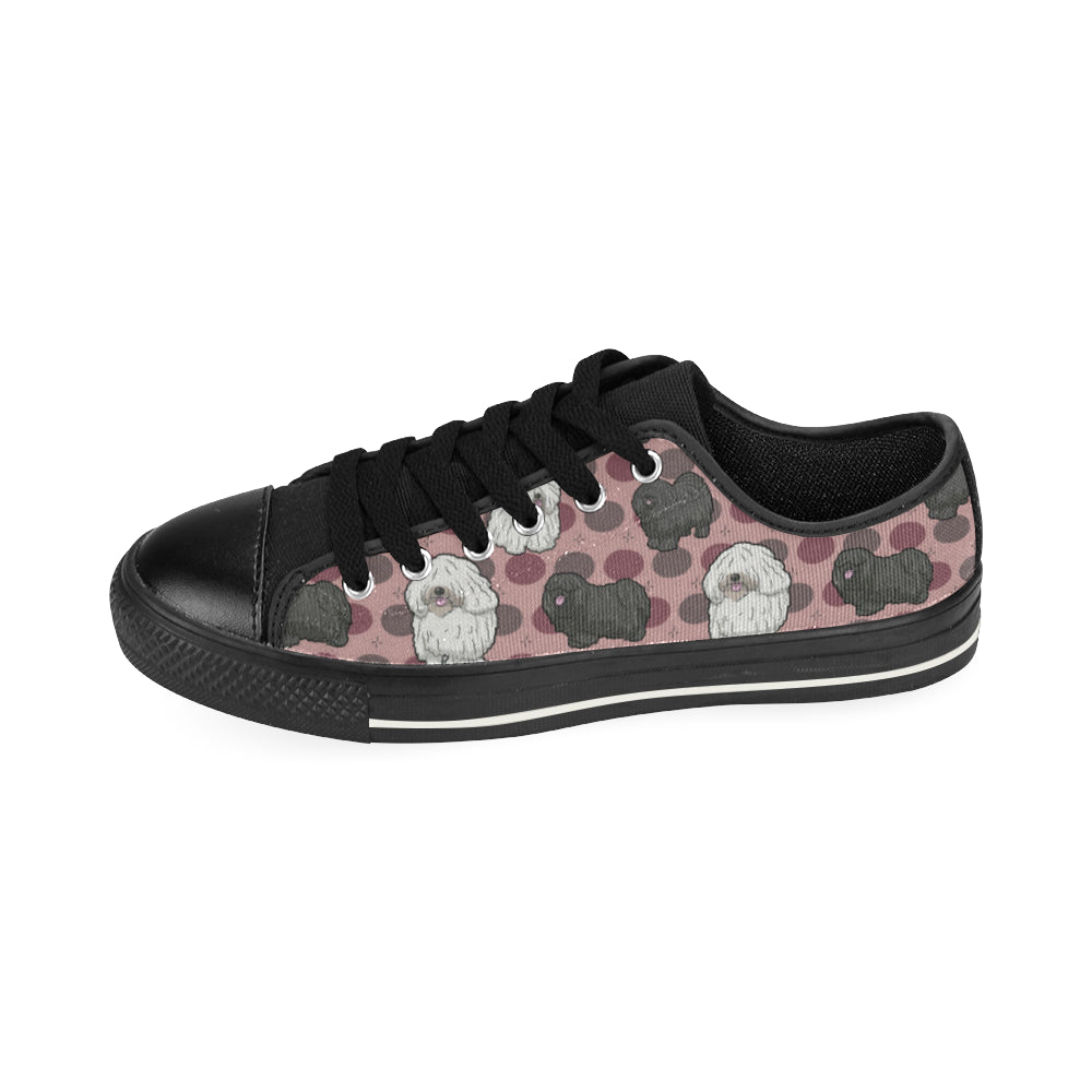 Puli Dog Black Low Top Canvas Shoes for Kid - TeeAmazing