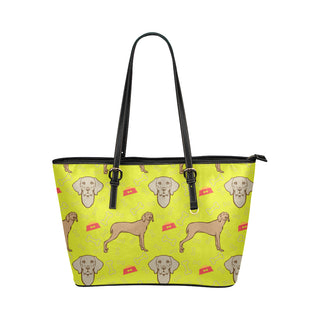 Weimaraner Pattern Leather Tote Bag/Small - TeeAmazing