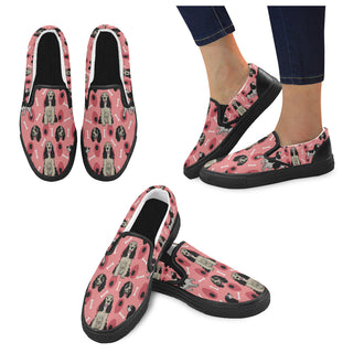 English Springer Spaniels Black Women's Slip-on Canvas Shoes - TeeAmazing