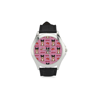 Papillon Pattern Women's Classic Leather Strap Watch - TeeAmazing