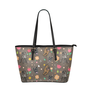 Cane Corso Flower Leather Tote Bag/Small - TeeAmazing