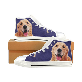 Golden Retriever Lover White High Top Canvas Women's Shoes/Large Size - TeeAmazing