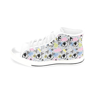 American Staffordshire Terrier Pattern White Men’s Classic High Top Canvas Shoes /Large Size - TeeAmazing