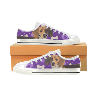 Beagle White Women's Classic Canvas Shoes - TeeAmazing