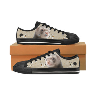 Ferret Black Men's Classic Canvas Shoes/Large Size - TeeAmazing