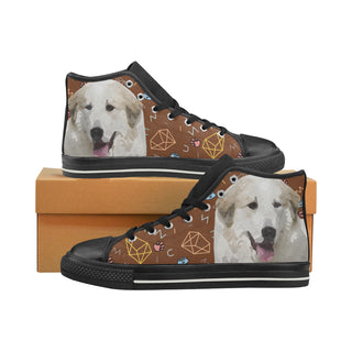 Great Pyrenees Dog Black Men’s Classic High Top Canvas Shoes - TeeAmazing