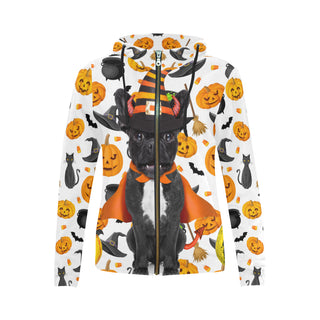 French Bulldog Halloween V2 All Over Print Full Zip Hoodie for Women - TeeAmazing