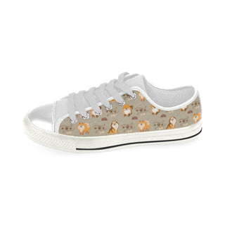 Pomeranian Pattern White Men's Classic Canvas Shoes - TeeAmazing