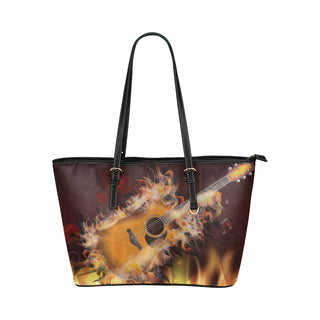 Guitar Lover Leather Tote Bag/Small - TeeAmazing