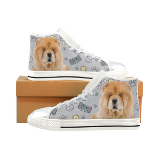 Chow Chow Dog White High Top Canvas Women's Shoes/Large Size - TeeAmazing