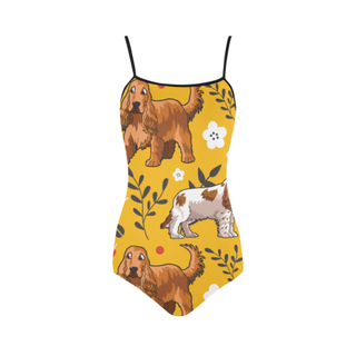 English Cocker Spaniel Flower Strap Swimsuit ( Model S05) - TeeAmazing
