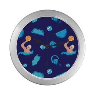 Water Polo Pattern Silver Color Wall Clock - TeeAmazing