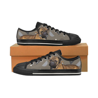 Bullmastiff Dog Black Men's Classic Canvas Shoes/Large Size - TeeAmazing