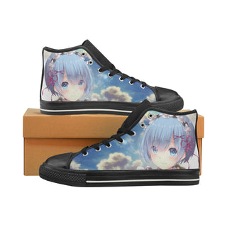 Rem Re:Zero Black Men’s Classic High Top Canvas Shoes - TeeAmazing