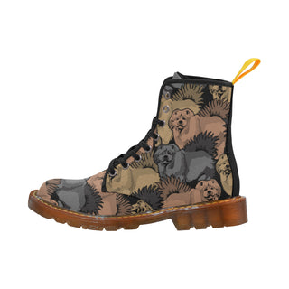 Chow Chow Black Boots For Men - TeeAmazing