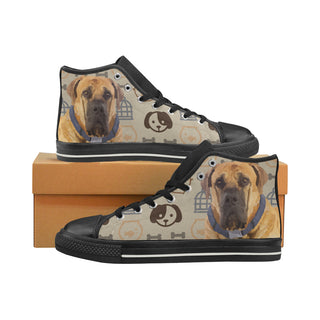 English Mastiff Dog Black Men’s Classic High Top Canvas Shoes - TeeAmazing