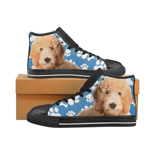 Goldendoodle Black High Top Canvas Women's Shoes/Large Size - TeeAmazing