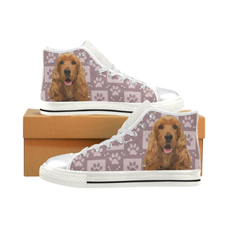 American Cocker Spaniel White Women's Classic High Top Canvas Shoes - TeeAmazing