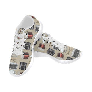 Drum Pattern White Sneakers for Men - TeeAmazing