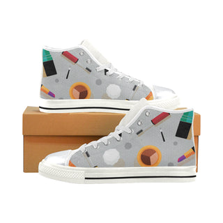 Makeup Artist White High Top Canvas Shoes for Kid - TeeAmazing