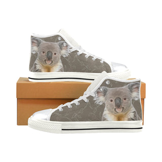 Koala White High Top Canvas Shoes for Kid - TeeAmazing