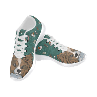 Papillon Dog White Sneakers Size 13-15 for Men - TeeAmazing