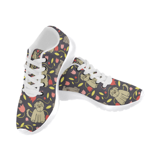 Tibetan Terrier Flower White Sneakers Size 13-15 for Men - TeeAmazing