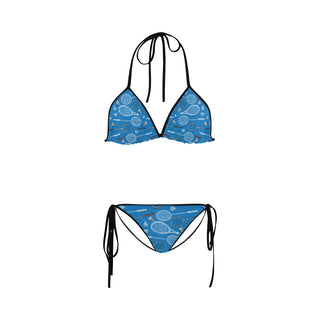 Badminton Pattern Custom Bikini Swimsuit - TeeAmazing