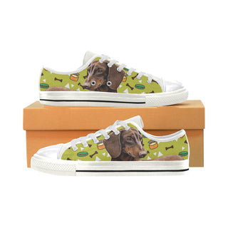 Dachshund White Women's Classic Canvas Shoes - TeeAmazing