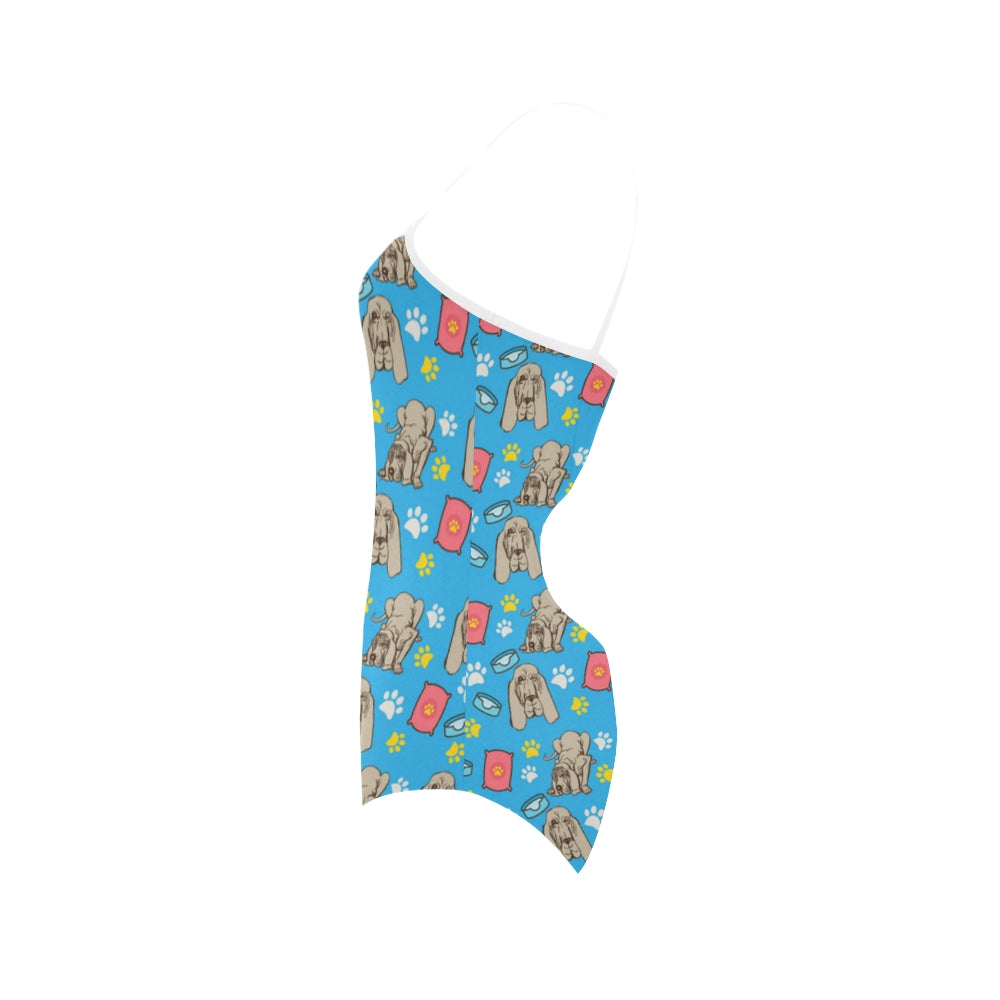 Bloodhound Pattern Strap Swimsuit - TeeAmazing
