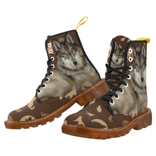 Wolf Lover Black Boots For Men - TeeAmazing