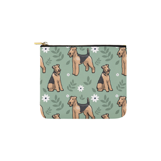 Airedale Terrier Flower Carry-All Pouch 6''x5'' - TeeAmazing