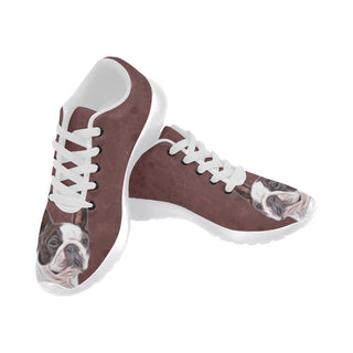 Boston Terrier Lover White Sneakers for Women - TeeAmazing