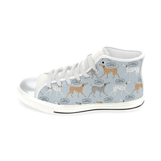 Italian Greyhound Pattern White High Top Canvas Shoes for Kid - TeeAmazing