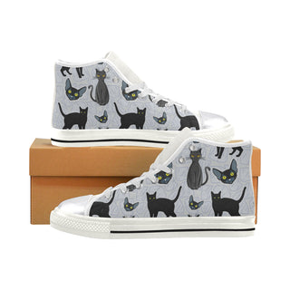 Bombay cat White Women's Classic High Top Canvas Shoes - TeeAmazing